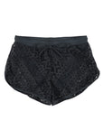 Black Hollow Out Lace Overlay Swim Shorts