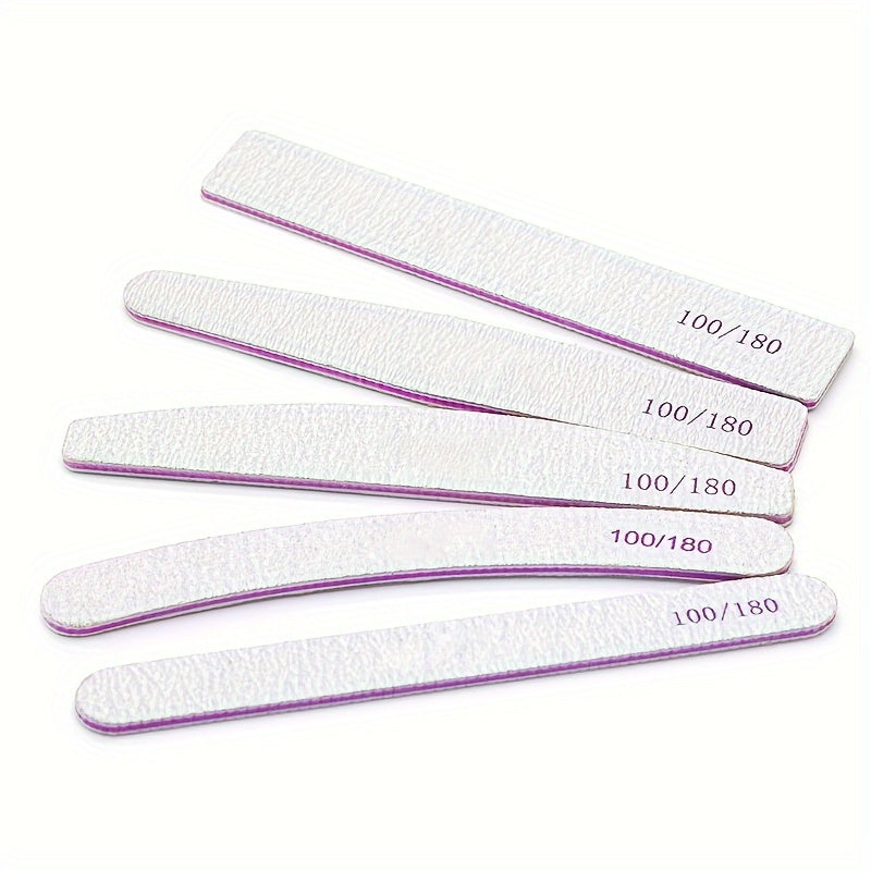 10pcs Nail File 100/180 Grit Nail Polishing Files, Sanding Strip Rubbing Strip, Double Sided Polishing Strip Nail Files, Mini Fingernail Files, Manicure Pedicure Tool