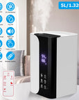 5L/1.32Gal Humidifiers Top Fill Cool Mist Humidifier with Essential Oils Diffuser Filter 360° Rotatable Outlet Nozzle 1-8 Hours Timer 1-3 Level Mist 4