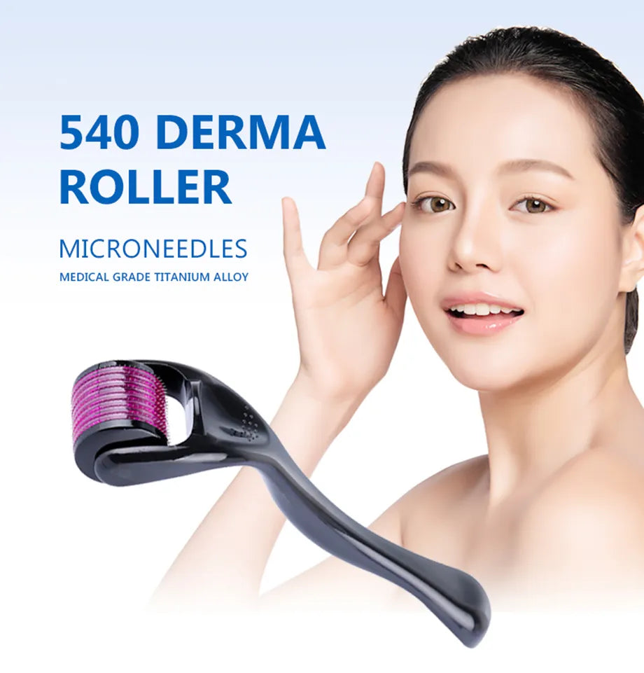 2-in-1 Derma Roller Microneedling for Scalp Hair Loss – 540 Titanium Needles for Hair Growth