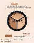 Three-color Concealer Contour Cream Cover Spots Acne Marks Dark Circles Tears Gap Contouring Foundation Cream Concealer Pen Contain Plant Squalane