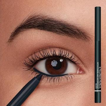 Waterproof Eyeliner Pencil, Easy Glide, Long-Lasting, Smudge-Proof Eye Makeup, Rich Pigment, Black