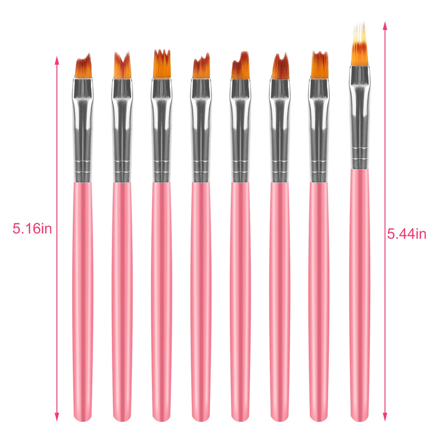 8PCS Nail Art Brush 3D Bloom Flower Painting Pen Set UV Gel Flower Drawing Manicure Nail Art Polish Brush For Professional Salon and Home DIY