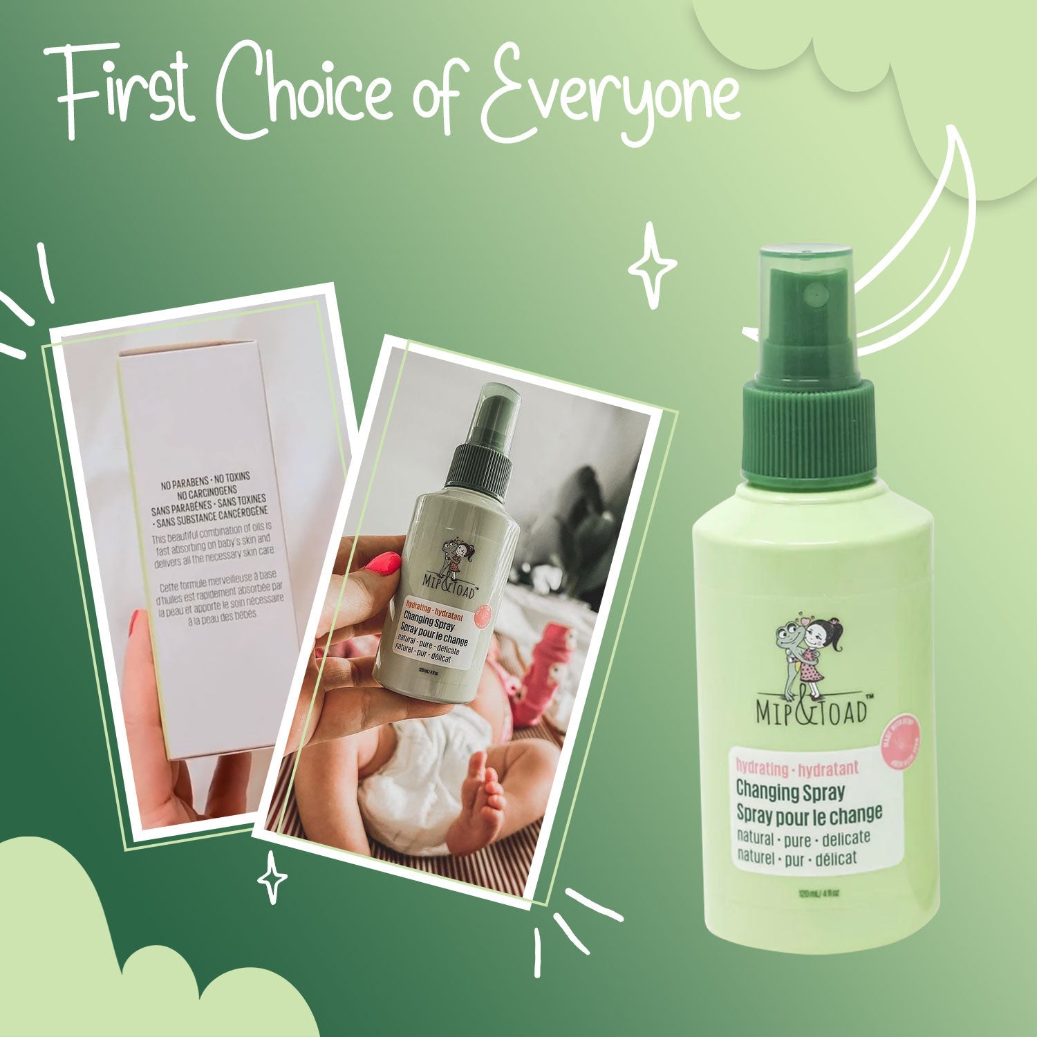 Hydrating Changing Spray – Soothing & Protective with Aloe, Chamomile, Calendula & Essential Oils