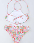 Multicolor Floral Print Lace Up Backless Monokini  Stylish Swimwear for Beach and Pool