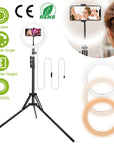 10in LED Selfie Ring Light Dimmable 120 LEDs Makeup Ring Lights w/ Adjustable Tripod Stand Cell Phone Holder USB Powered For YouTube Video/Live Stream