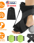 Plantar Fasciitis Night Splint Adjustable Foot Orthotic Brace Support Achilles Tendonitis Ankle Pain Relief Hard Spiky Massage Ball 2 Arch Support Ban