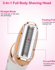 4 In 1 Women Electric Hair Shaver USB Rechargeable Hair Remover Cordless Eyebrow Nose Hair Trimmer Painless Hair Clipper Set for Bikini Leg Wet Dry Us