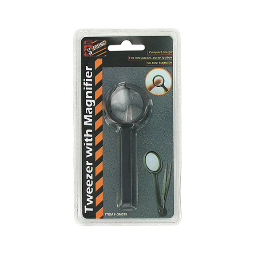Forcep With Magnifier 3" – Precision Tool with Built-In Magnifier (Retail Pack)