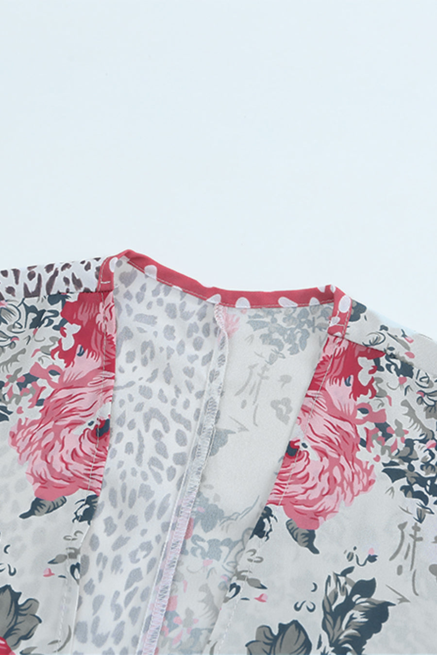 Wild Rose Bohemian Floral Animal Print Kimono Cover Up