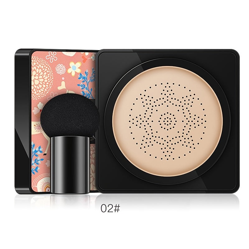 Foundation With Mushroom Head Air Cushion, BB Cream Flawless Lightweight Full Coverage Long Lasting Moisturizing Concealer Foundation Natural Nude Makeup