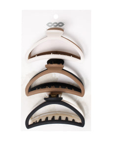 BANDED - Claw Clips - Latte Foam (3 x 3pk 3)