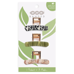 BANDED - Claw Clips - Nature Chic (3 x 3pk 3)