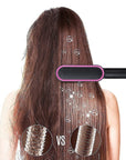 Electric Hair Straightener Brush Straightening Curler Brush Hot Comb 5 Temperature Adjustment 10S Fast Heating