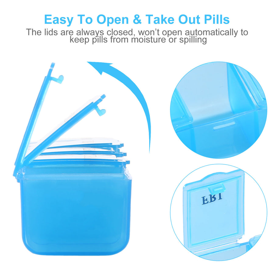 Weekly Pill Organizer 7 Day Pill Planner BPA Free Pill Box Case with 7 Compartments for Vitamins Medication Supplements