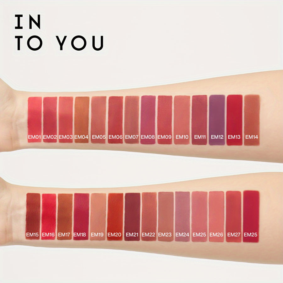 INTO YOU Matte Lipstick for Women, Matte Red Lipstick Long Lasting, Multi-Purpose for Lips and Cheek, Non-Stick Cup Not Fade Lip Stain Makeup Cosmetics Official Directly