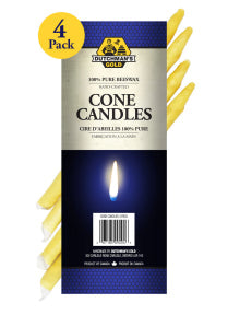 Dutchman's Gold Inc. - Beeswax, Cone Candle 4pack (4pk 12)