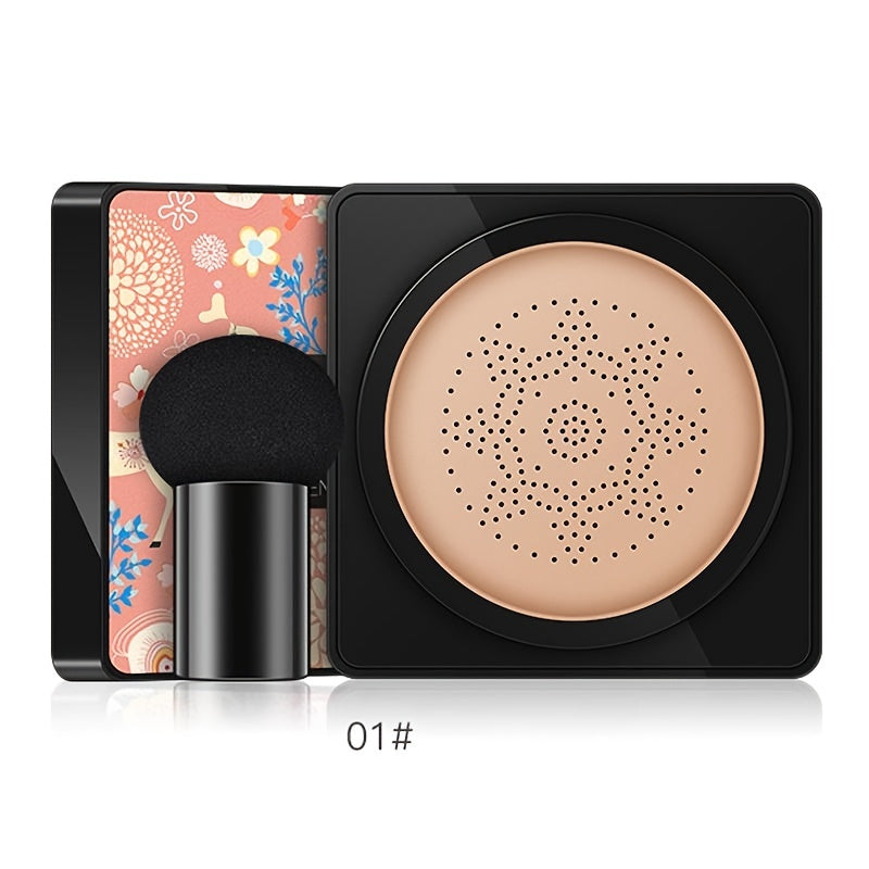 Foundation With Mushroom Head Air Cushion, BB Cream Flawless Lightweight Full Coverage Long Lasting Moisturizing Concealer Foundation Natural Nude Makeup