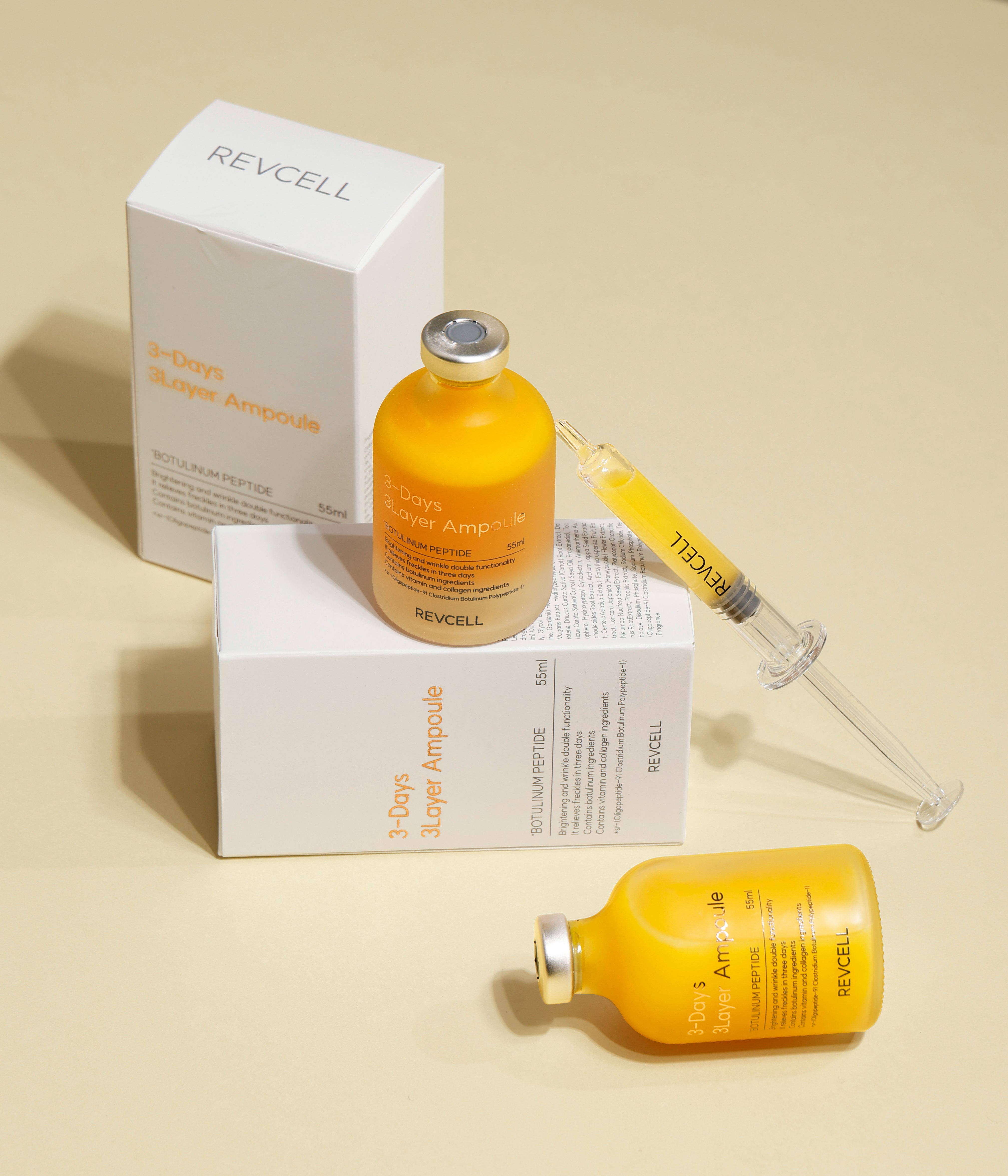 Revcell 3-Days 3-Layer Ampoule (55 ml) & Applicator | Intensive Radiance Treatment