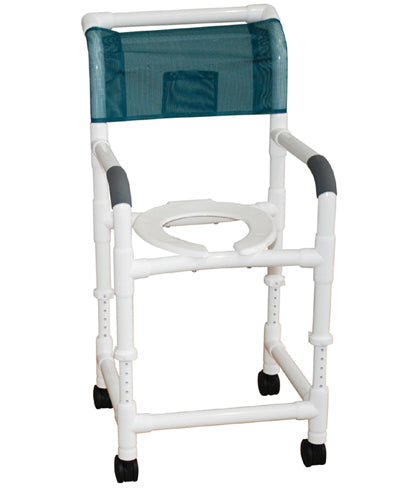 Shower Chair Adjustable Height 18" w/ 3 Casters – 118-3-ADJ