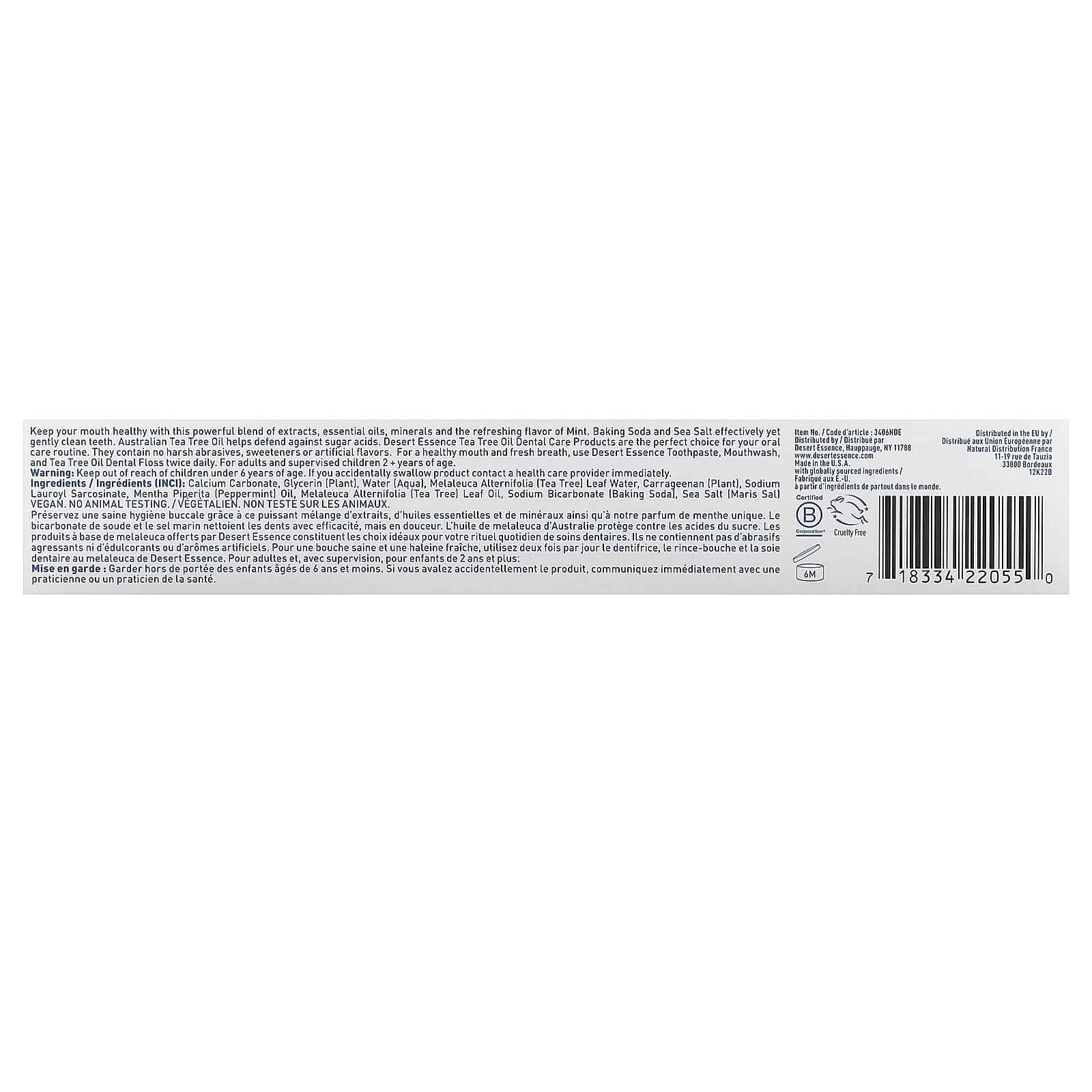 Desert Essence - Tea Tree Oil Toothpaste With Mint (176g 6)