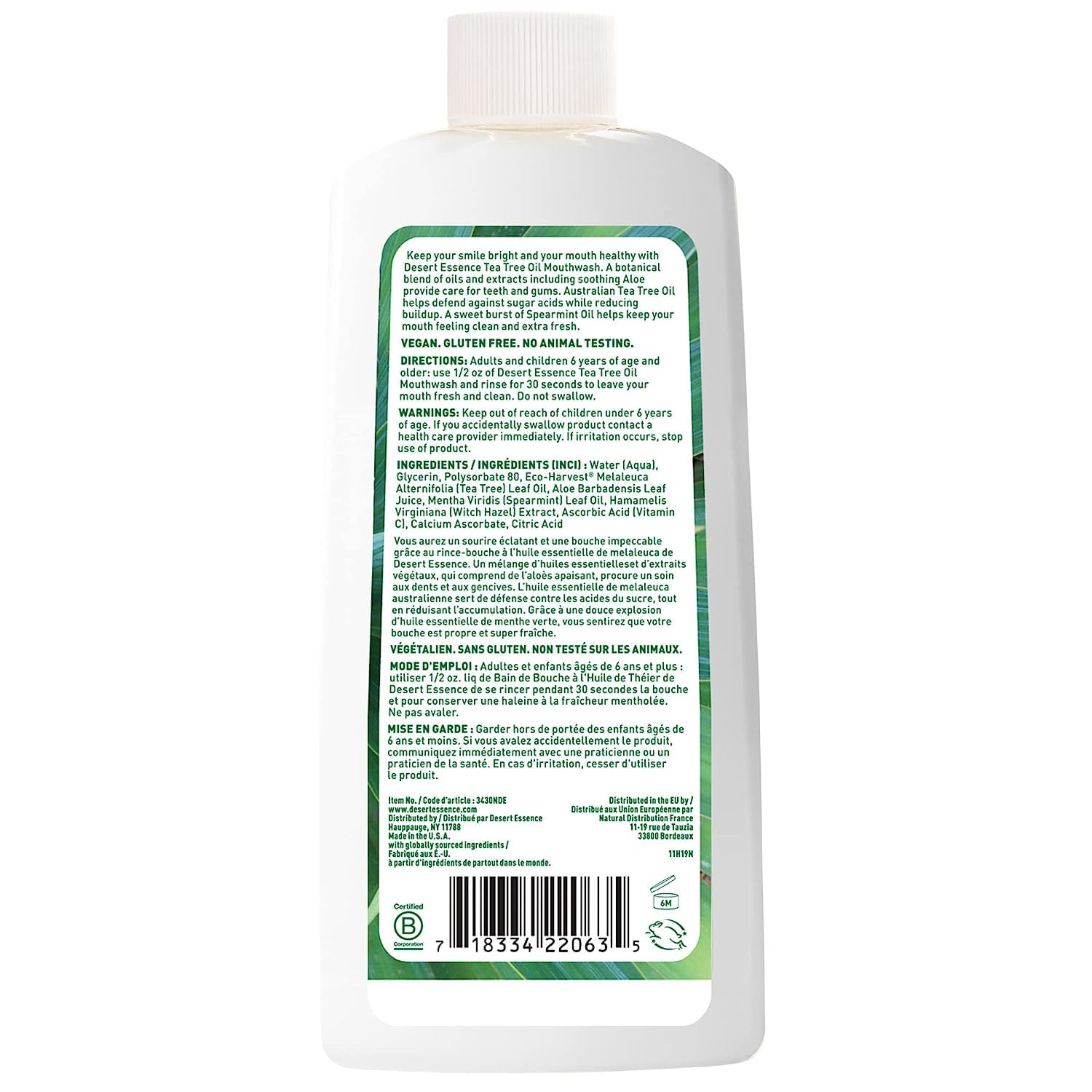 Desert Essence - Tea Tree Oil Mouthwash - Spearmint (236ml 6)