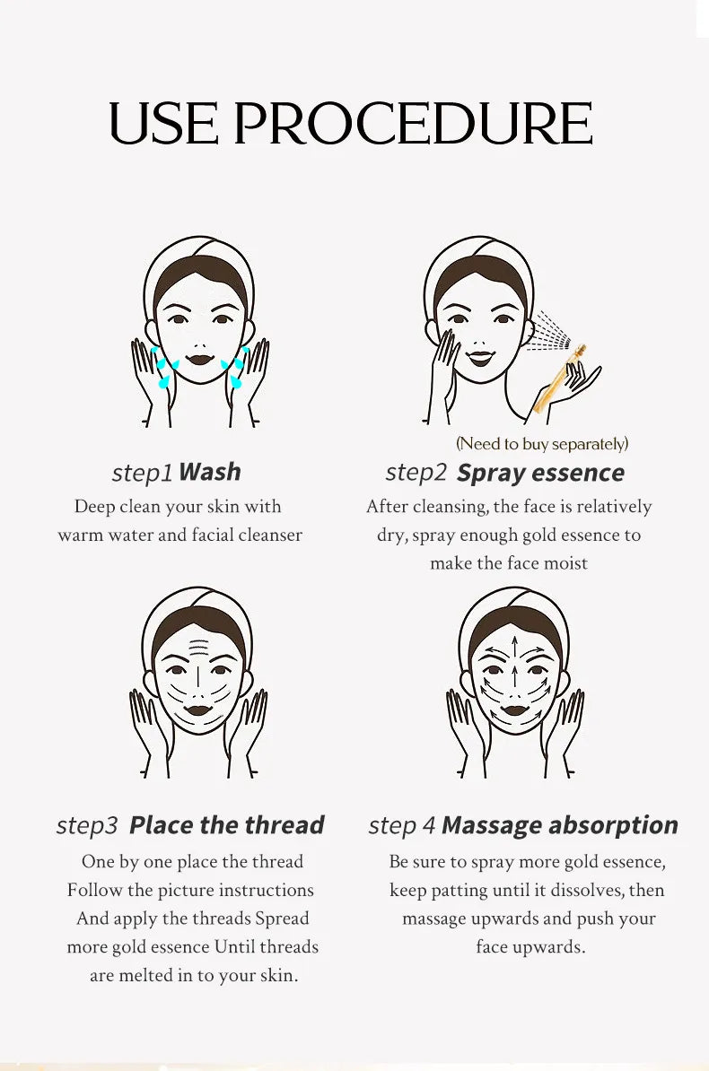 Skin Tightening Gold Collagen Thread – Anti-Wrinkle & Firming Thread Therapy