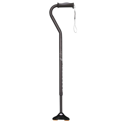Cane with Mini Quad Ultra Stable Tip – Black, Enhanced Balance & Support