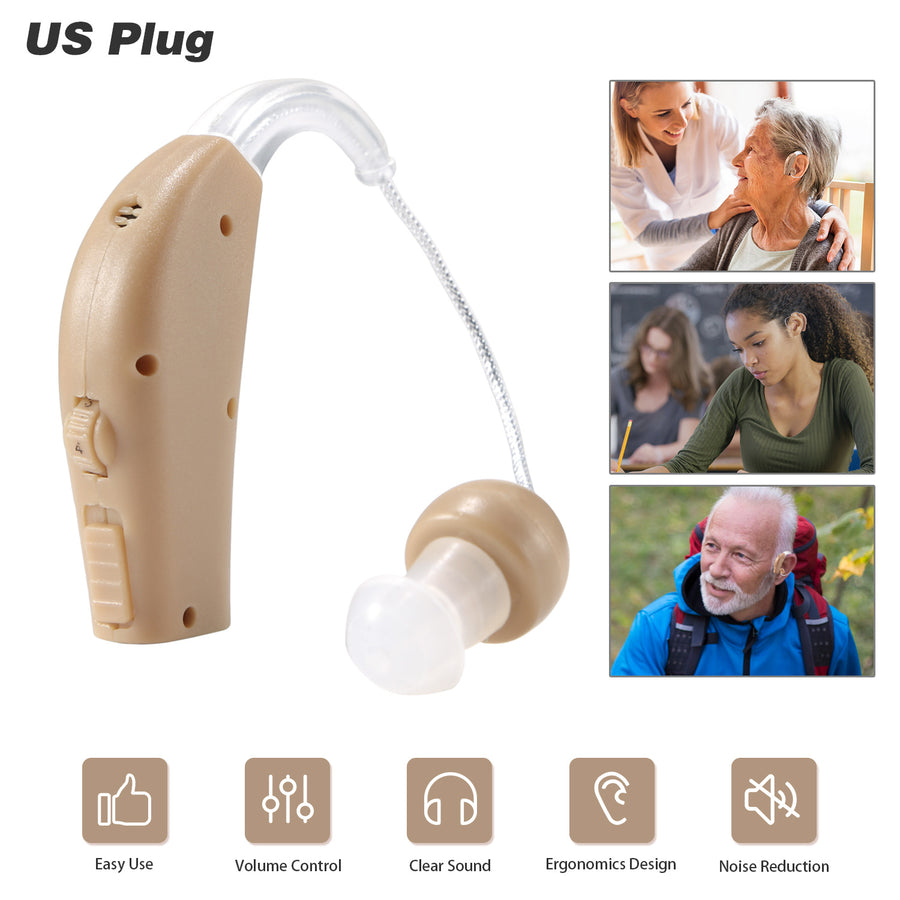 iMounTEK Digital Ear Hearing Aid Kit Rechargeable Noise Cancelling Hearing Amplifier US Plug for Elders Voice Amplifier