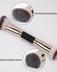 2pcs, Dual Head Makeup Brush Set Foundation Brush Blush Brush Face Brush Loose Powder Brush Makeup Tools