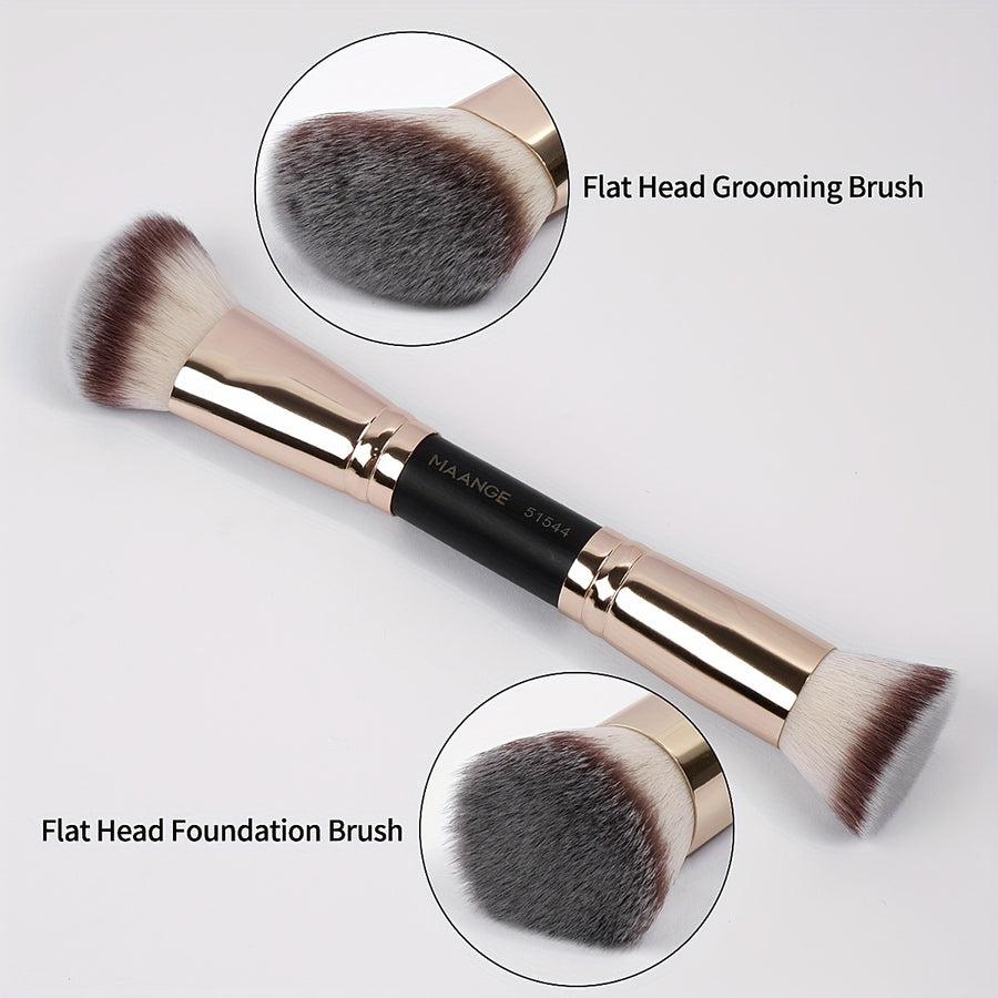 2pcs, Dual Head Makeup Brush Set Foundation Brush Blush Brush Face Brush Loose Powder Brush Makeup Tools