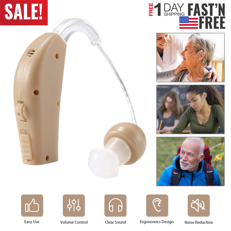 iMounTEK Digital Ear Hearing Aid Kit Rechargeable Noise Cancelling Hearing Amplifier US Plug for Elders Voice Amplifier