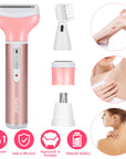 4 In 1 Women Electric Shaver Painless Rechargeable Hair Remover Eyebrow Nose Hair Cordless Trimmer Set Hair Exfoliation For Bikini Line Armpit Leg Gro