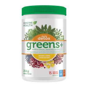 Genuine Health - greens+ daily detox lemon (204g 12)