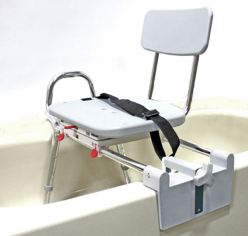 Snap N Save Sliding Tub-Mount Transfer Bench with 360° Swivel Seat for Safe Bath Transfers