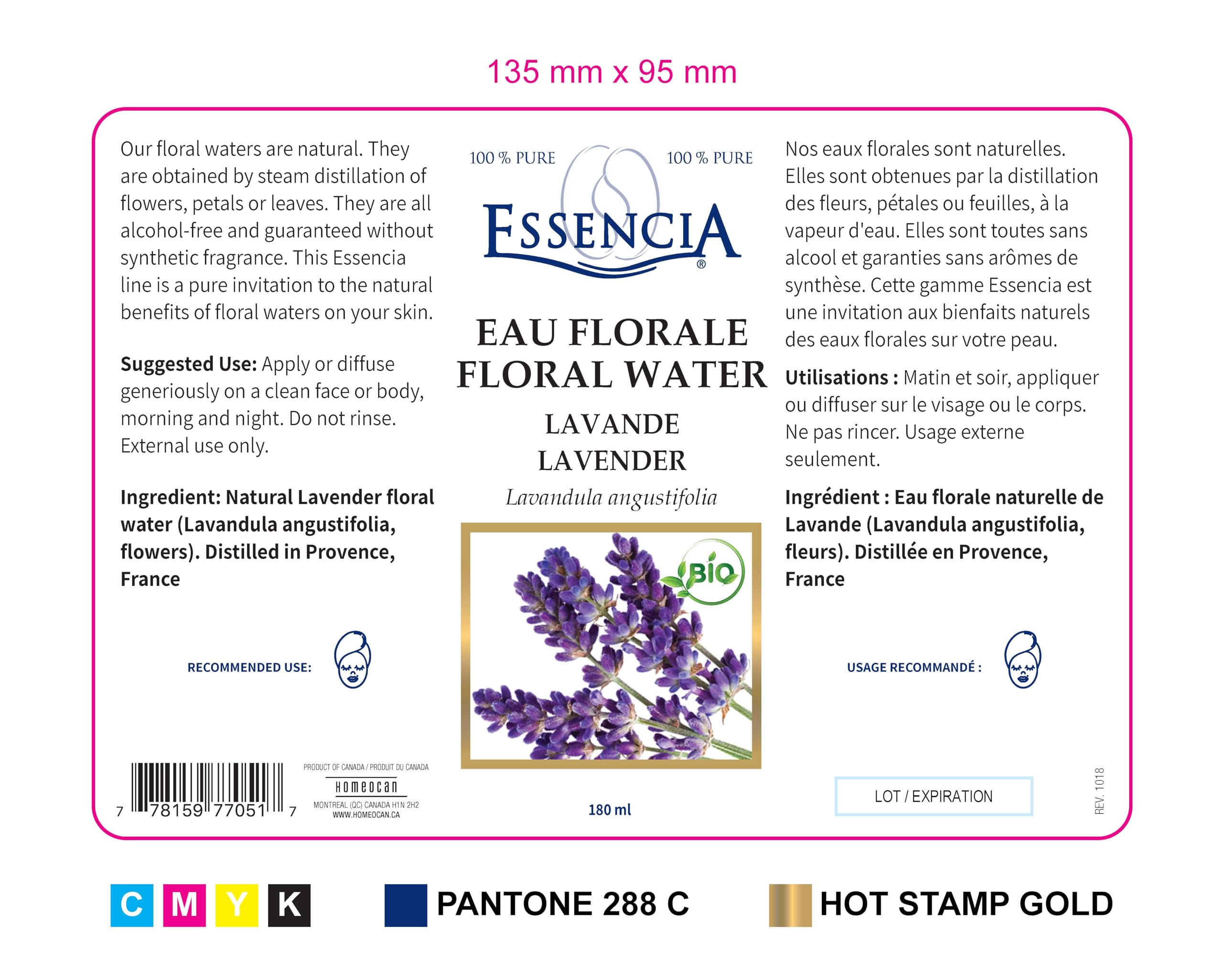 Essencia - Lavender Floral Water (180ml 12)