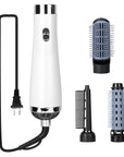 3 In 1 Hot Air Brush One-Step Hair Dryer Comb 3 Interchangeable Brush Combs Volumizer Hair Curler Straightener 66.93in Rotatable Cable w/ 3 Heating Ad