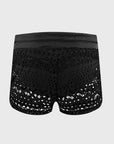 Black Sexy Crochet Drawstring Cut Out Bikini Bottom