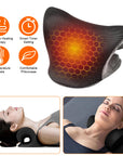 Ergonomic Heated Neck Stretcher Cervical Traction Therapy Pillow with Graphene Heating Pad 3 Gear Temperature Smart Timer Setting USB Plug