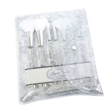 BEAUTY CREATIONS Liquid Sparkle Silver 7 Pc Brush Set - Free Shipping