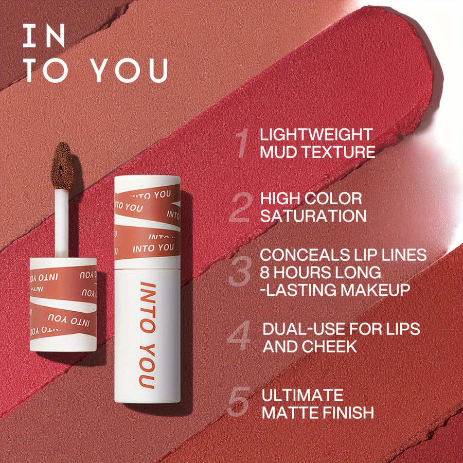 INTO YOU Matte Lipstick for Women, Matte Red Lipstick Long Lasting, Multi-Purpose for Lips and Cheek, Non-Stick Cup Not Fade Lip Stain Makeup Cosmetics Official Directly