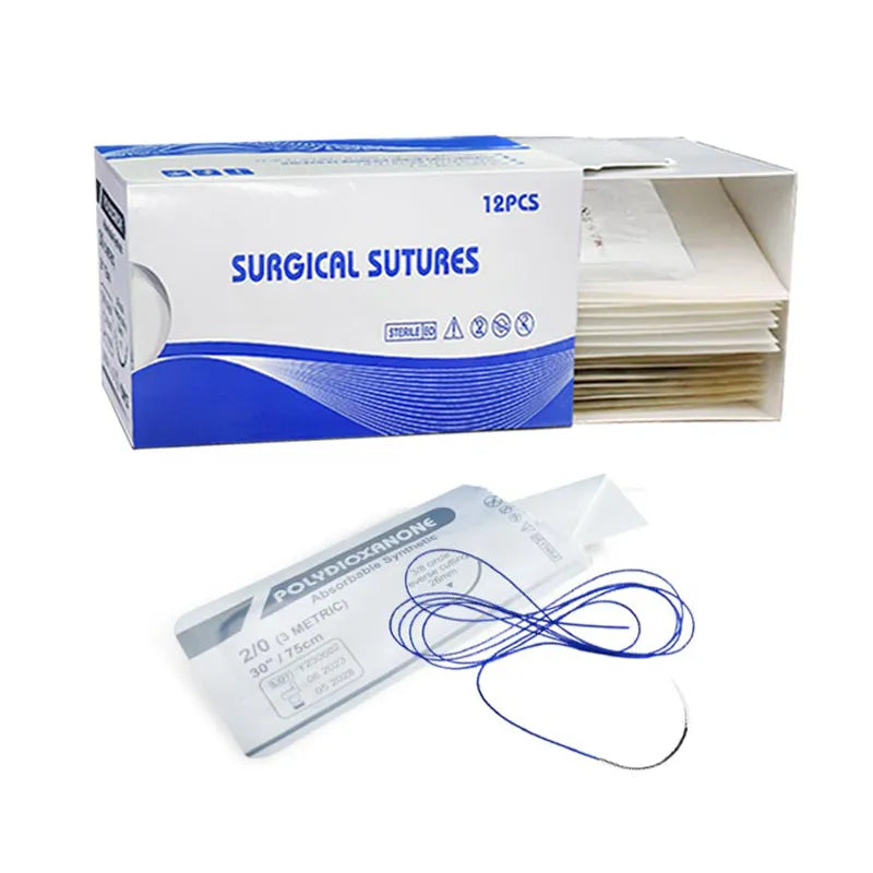 Medical Absorbable PDO Surgical Suture Thread with Needle – Sterile & High Strength