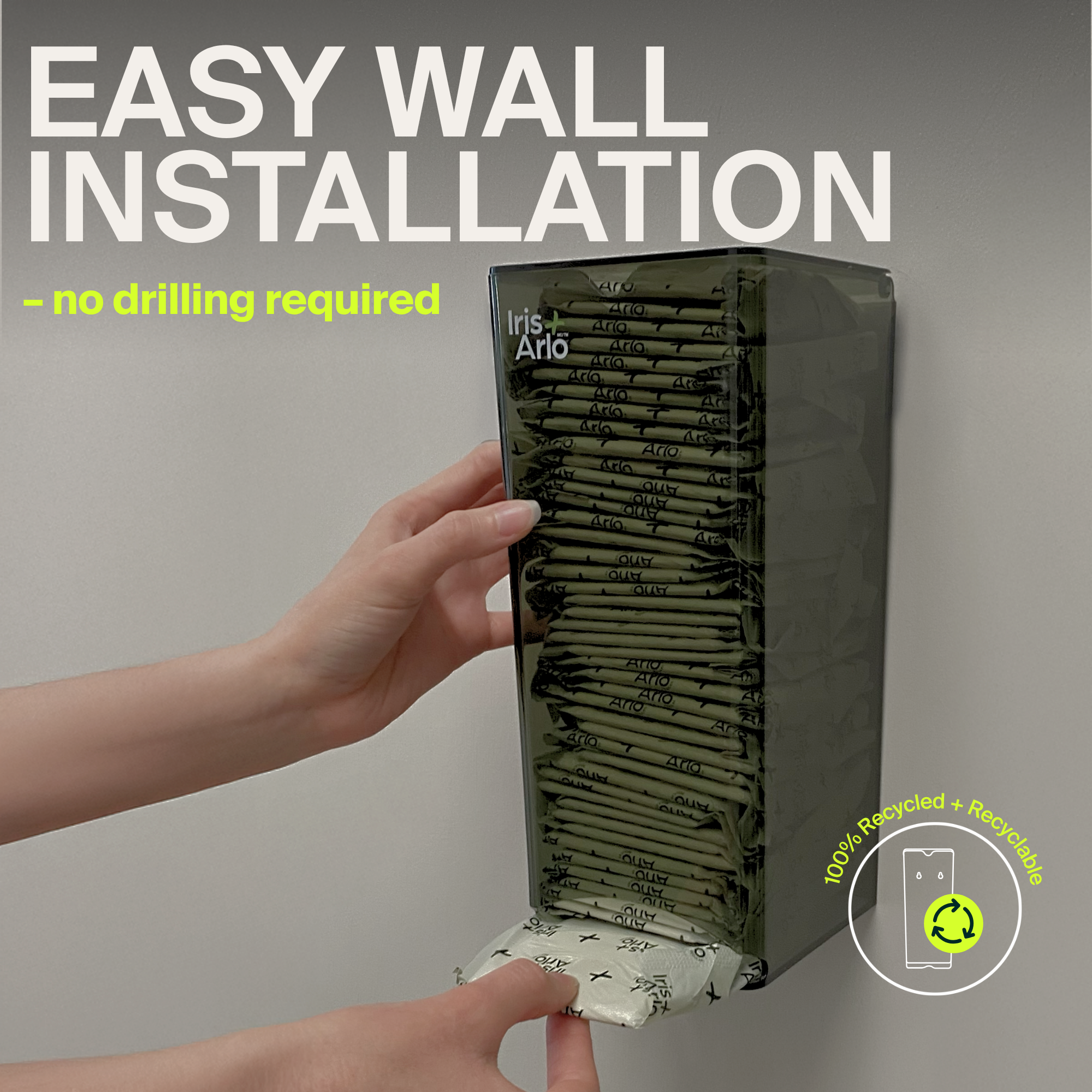 Recycled Plexiglass Wall-Mounted Dispenser - Daily Pads