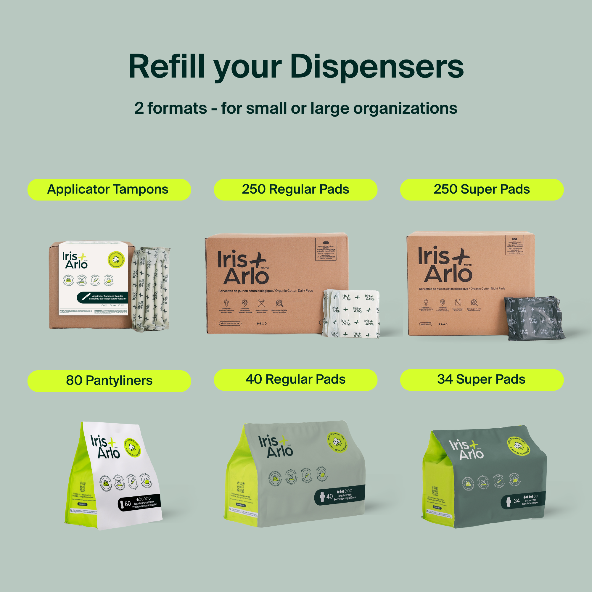 Wall-Mounted Steel Dispenser - Daily Pads & Tampons