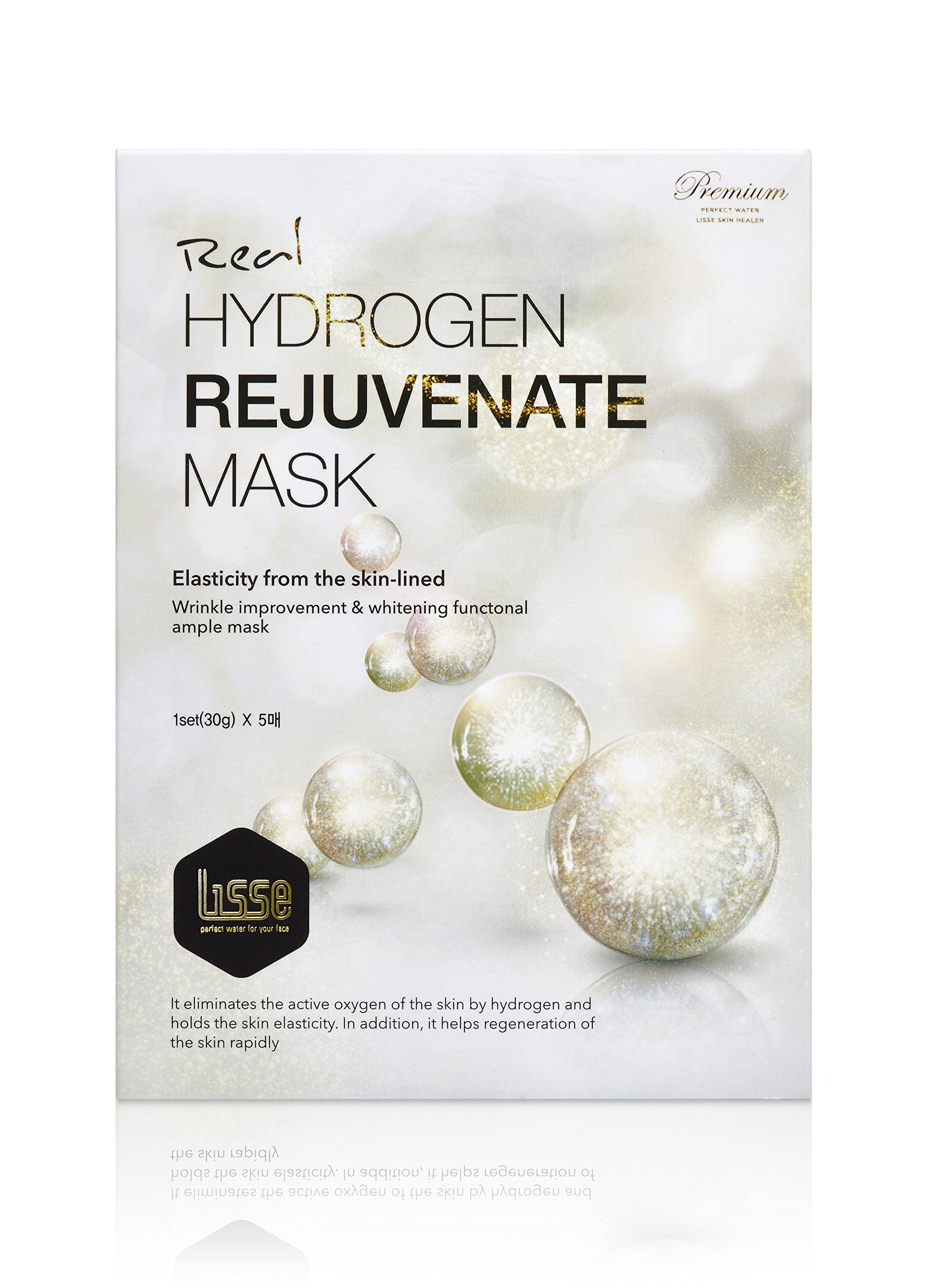 Lisse Real Hydrogen Rejuvenate Mask (1 Box / 5 Sheets) | Hydration & Vitality Boost