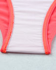 Pink Scalloped Sleeveless High Waisted Two Piece Swimsuit