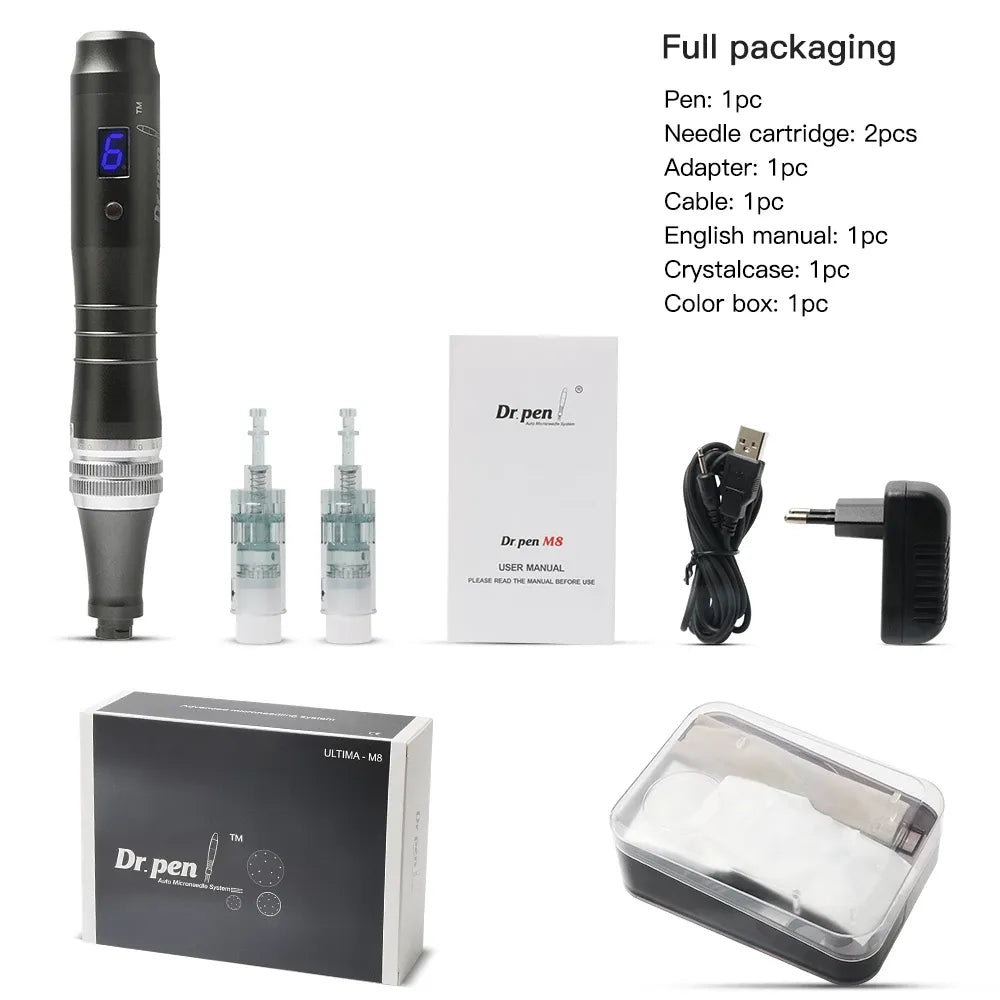 M8C Dr. Pen Professional Microneedling Device – Adjustable Needle Depth & Speed, Anti-Aging, Acne Scar & Skin Rejuvenation