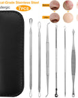 7 Pcs Blackhead Remover Kit Stainless Steel Pimple Comedone Acne Extractor Needle Tools