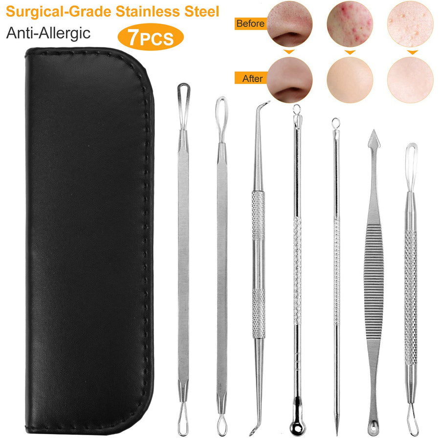 7 Pcs Blackhead Remover Kit Stainless Steel Pimple Comedone Acne Extractor Needle Tools