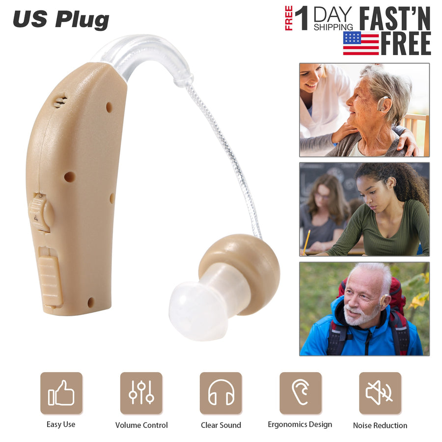 iMounTEK Digital Ear Hearing Aid Kit Rechargeable Noise Cancelling Hearing Amplifier US Plug for Elders Voice Amplifier